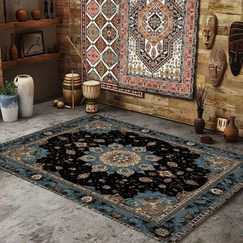 Canvanation Flannel7 / 100x160cm 39.4x63in Tapis de Salon Perse – Style Boho Chic, Lavable en Machine