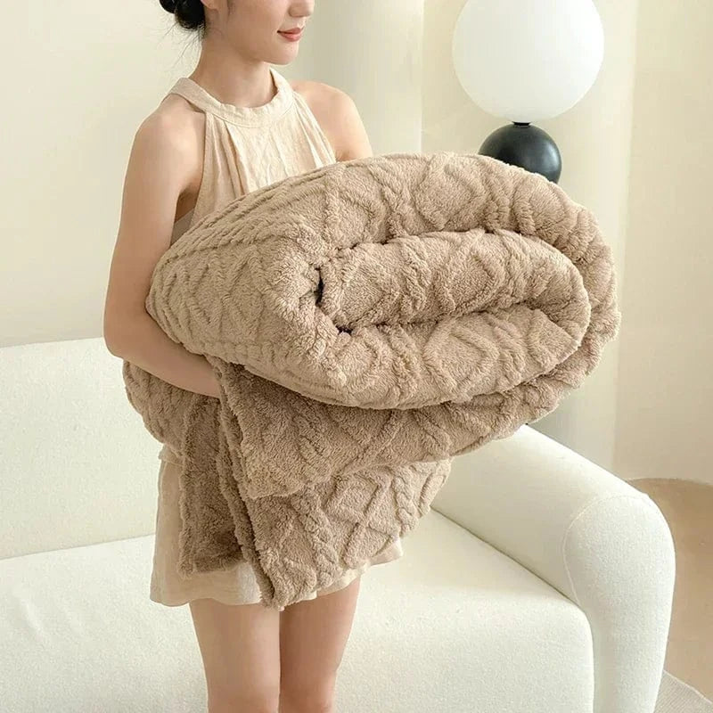 Canvanation Café / 180x200cm Plaid Chauffant Pour l'Hivert  – Anti-Boulochage, Portable et Ultra-Doux pour Adultes