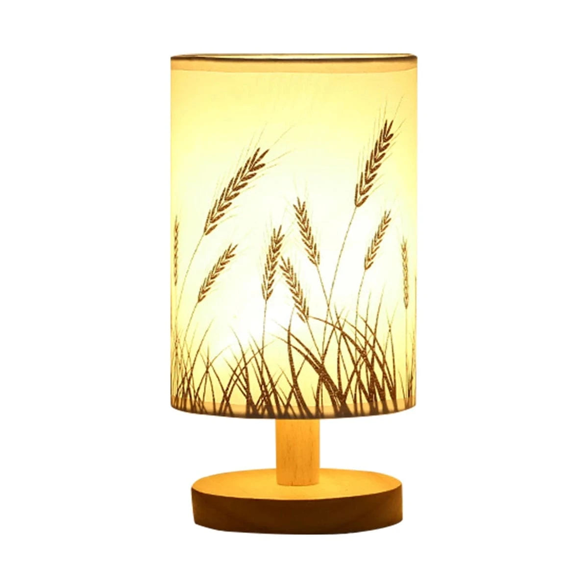 Canvanation USB / B Lampe de Chevet en Bois avec Abat-Jour en Lin – LED Tactile et USB