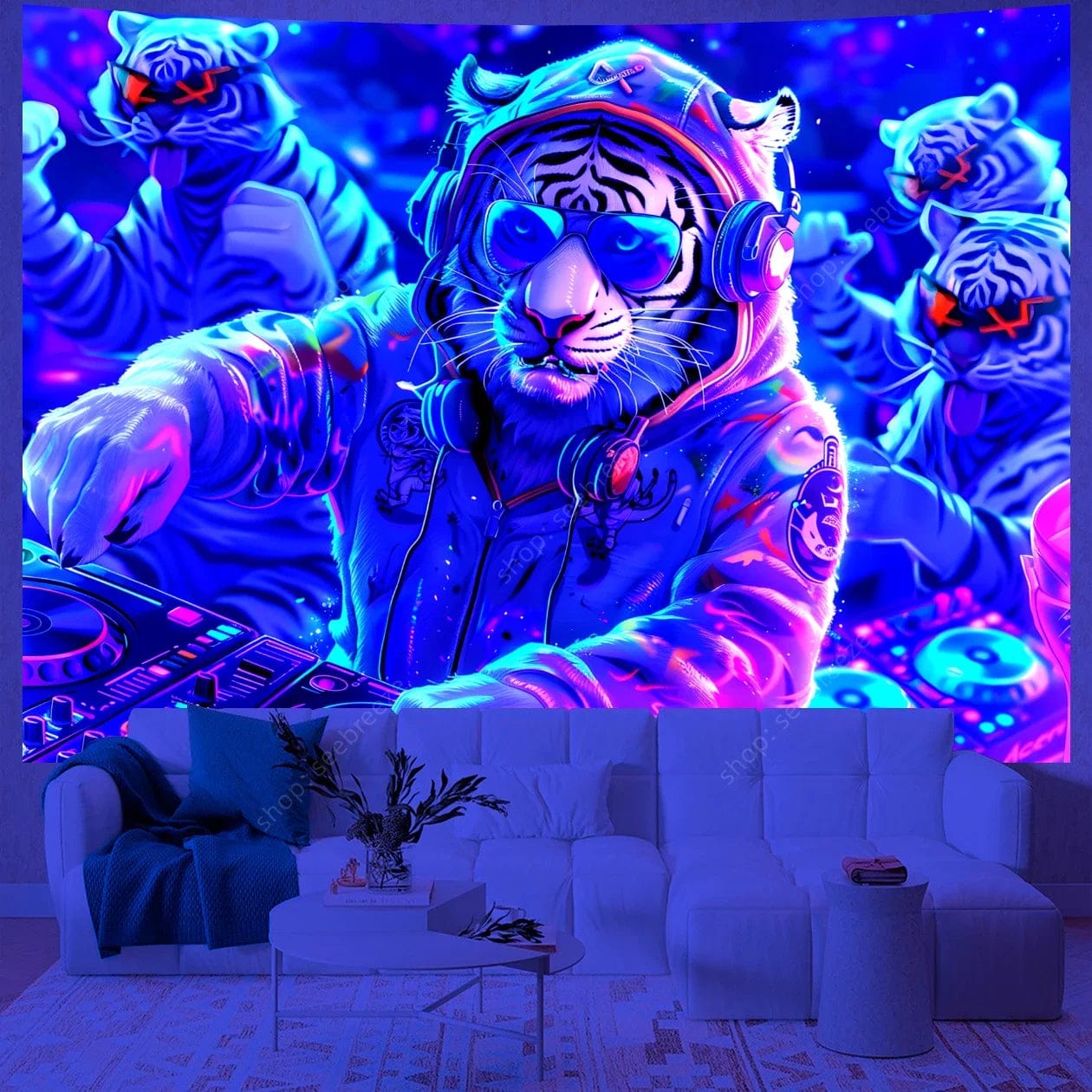 Canvanation WF1062 / 180x230cm Tapisserie  - Dj UV : Ajoutez une ambiance électrisante à votre intérieur