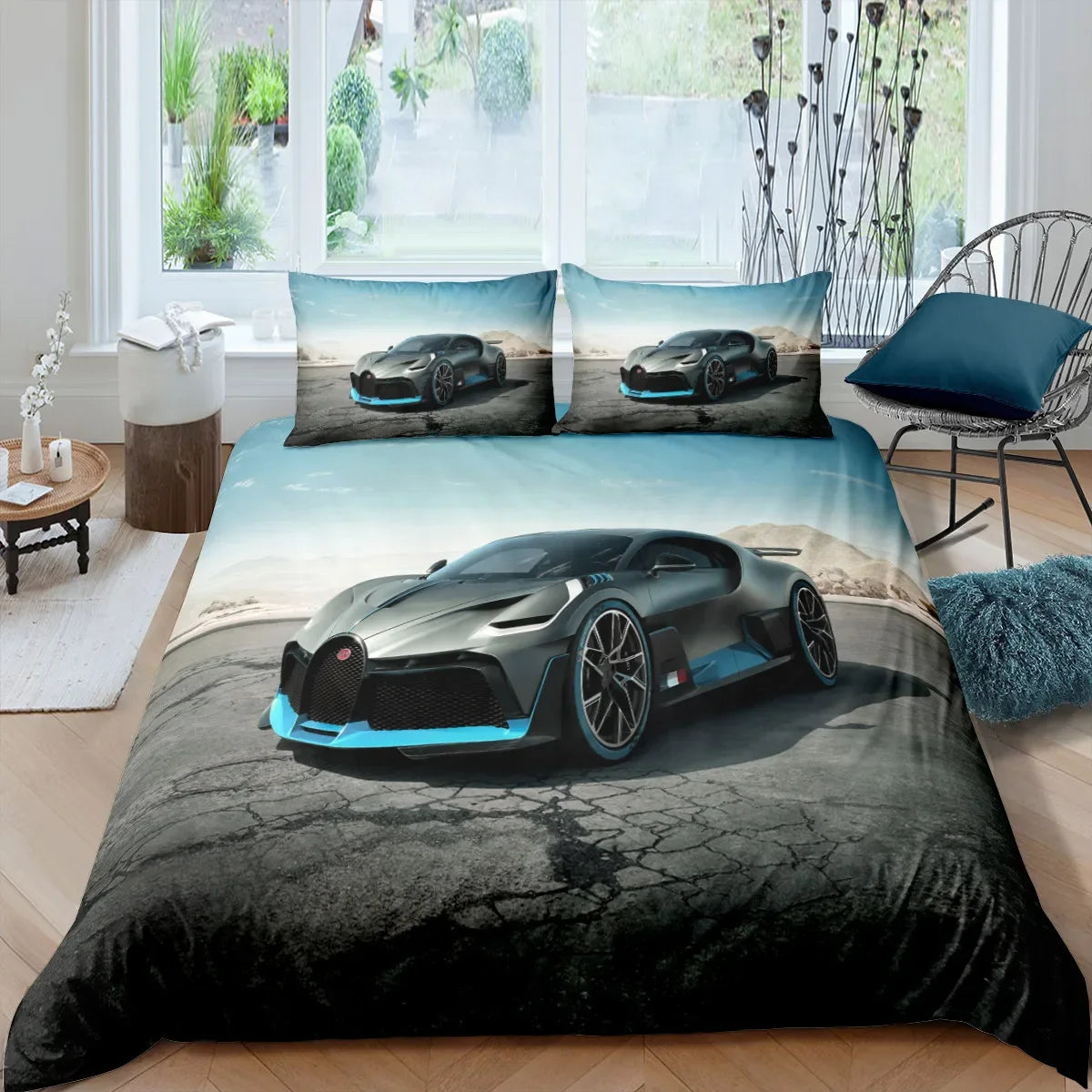 Housse De Couette - Voiture De Luxe Ferrari, Lamborghini, Mclaren, Bugatti Set 2/3pcs 3D