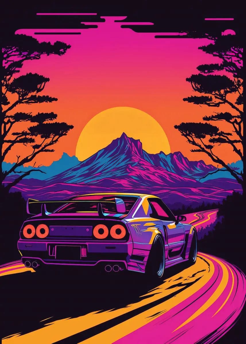 Canvanation 1 / 50x70cm Affiche Voiture Japonais 80s Retro