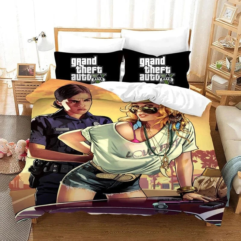 Canvanation 2 / 180x210cm 3pcs Housse De Couette - Game GTA V, Grand Theft Auto 5