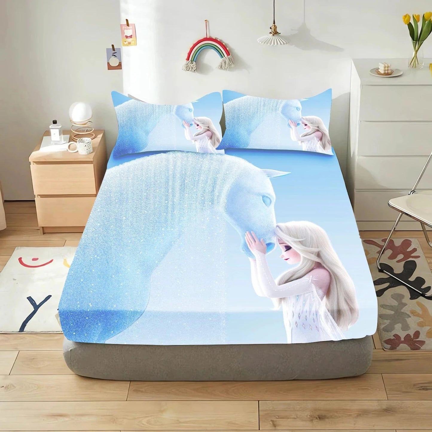 Canvanation 8 / 153x203x30cm Housse de Couette Frozen - Un Voyage Magique au Coeur de l'Hiver