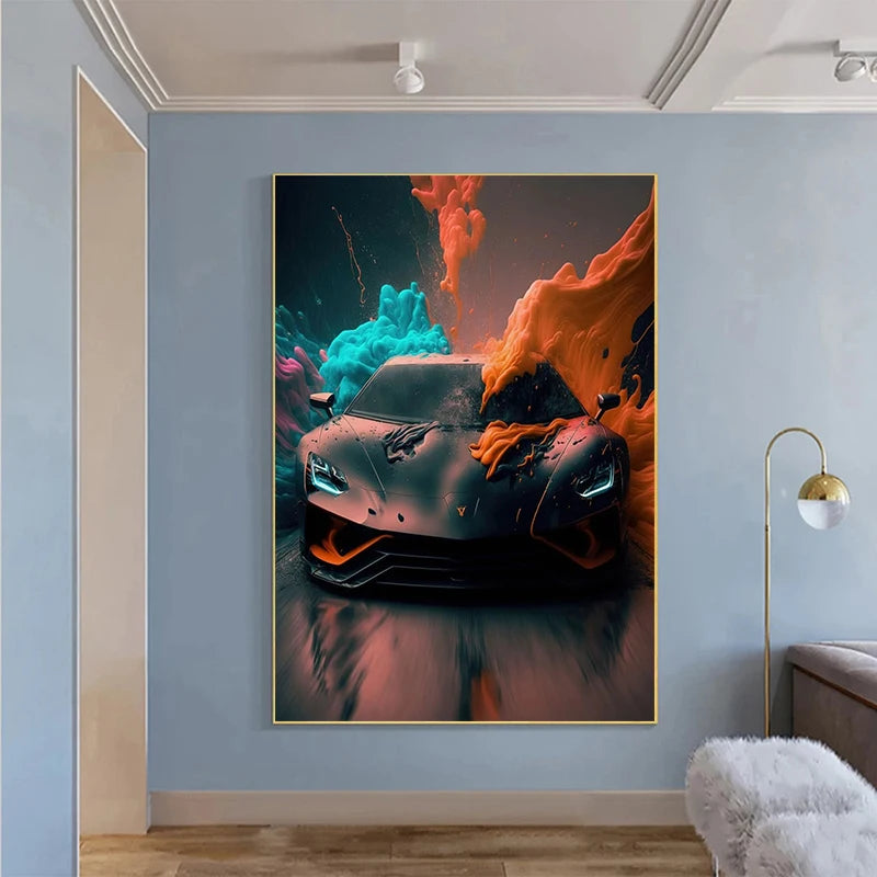 Affiche Voiture Luxe Coloré Lamborghini