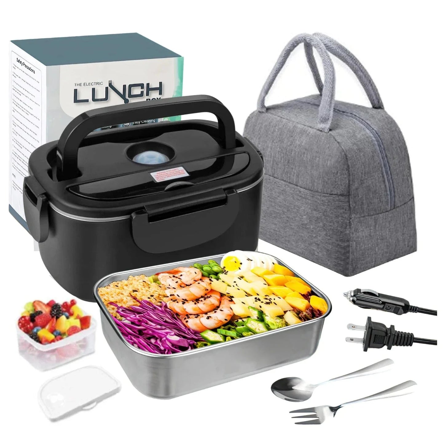Canvanation Noir 2 Lunch Box Électrique Portable – Profitez de Repas Chauds Partout, à Tout Moment !