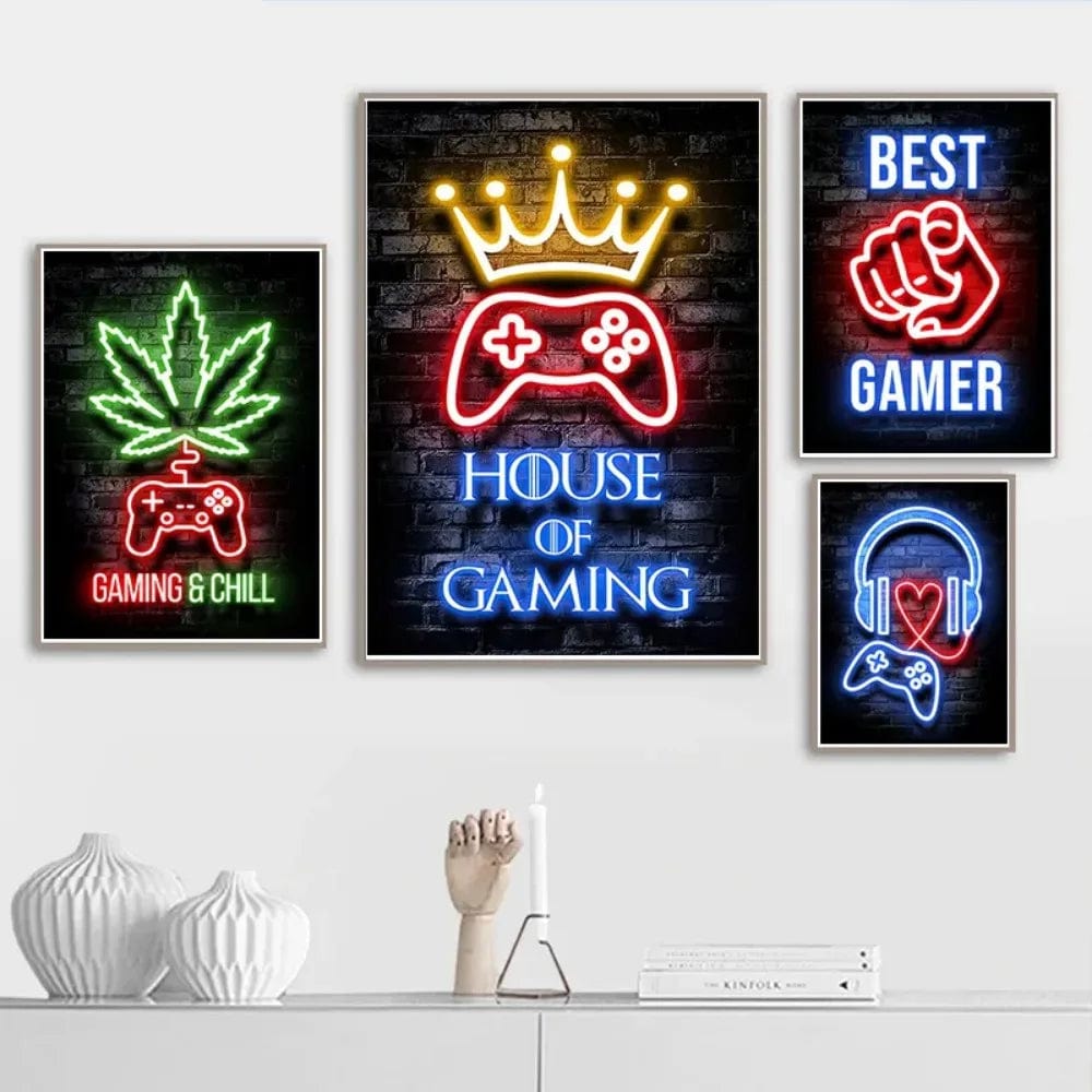 Affiche Neon Chambre Gaming