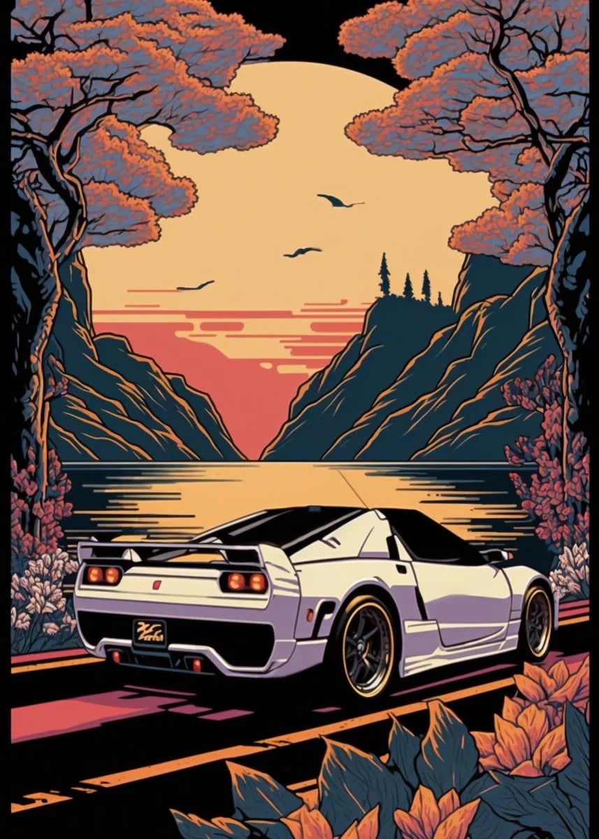 Canvanation 9 / 50x70cm Affiche Voiture Japonais 80s Retro