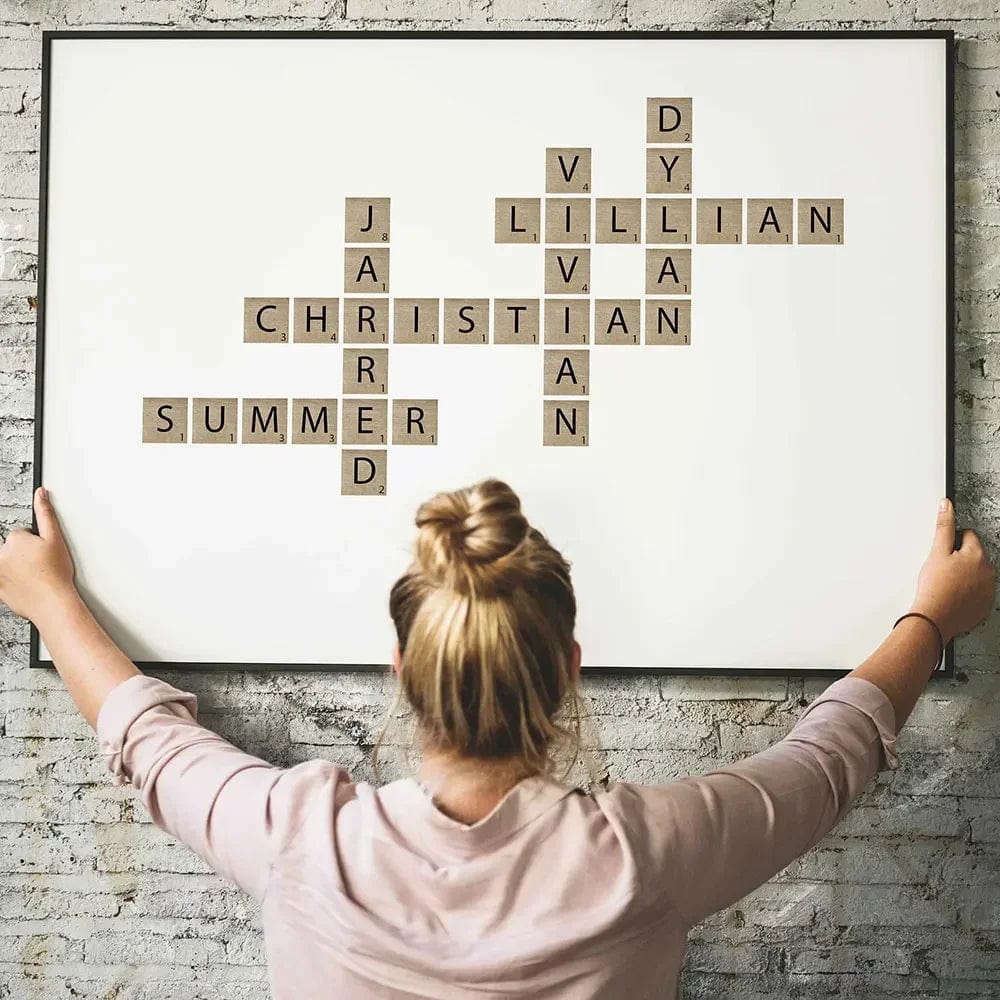 Poster Personnalisé Du Nom De Famille Scrable Canvanation