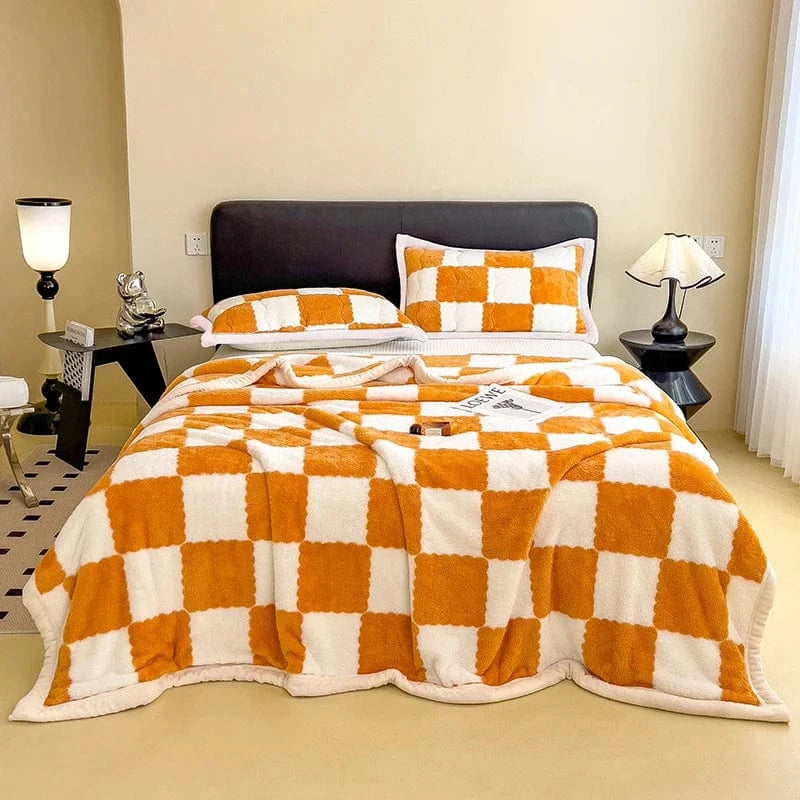 Canvanation Orange / 1pc 200x230cm / CHINA Plaid en Flanelle Moderne – Doux