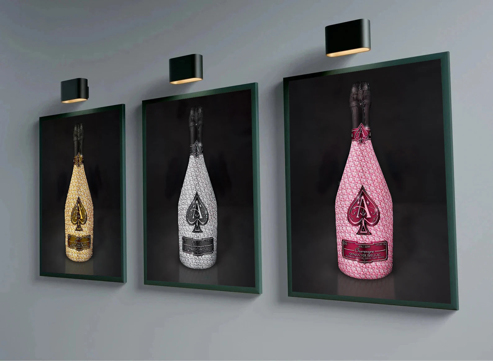 Affiche Luxe Diamant Ace Champagne Bouteille