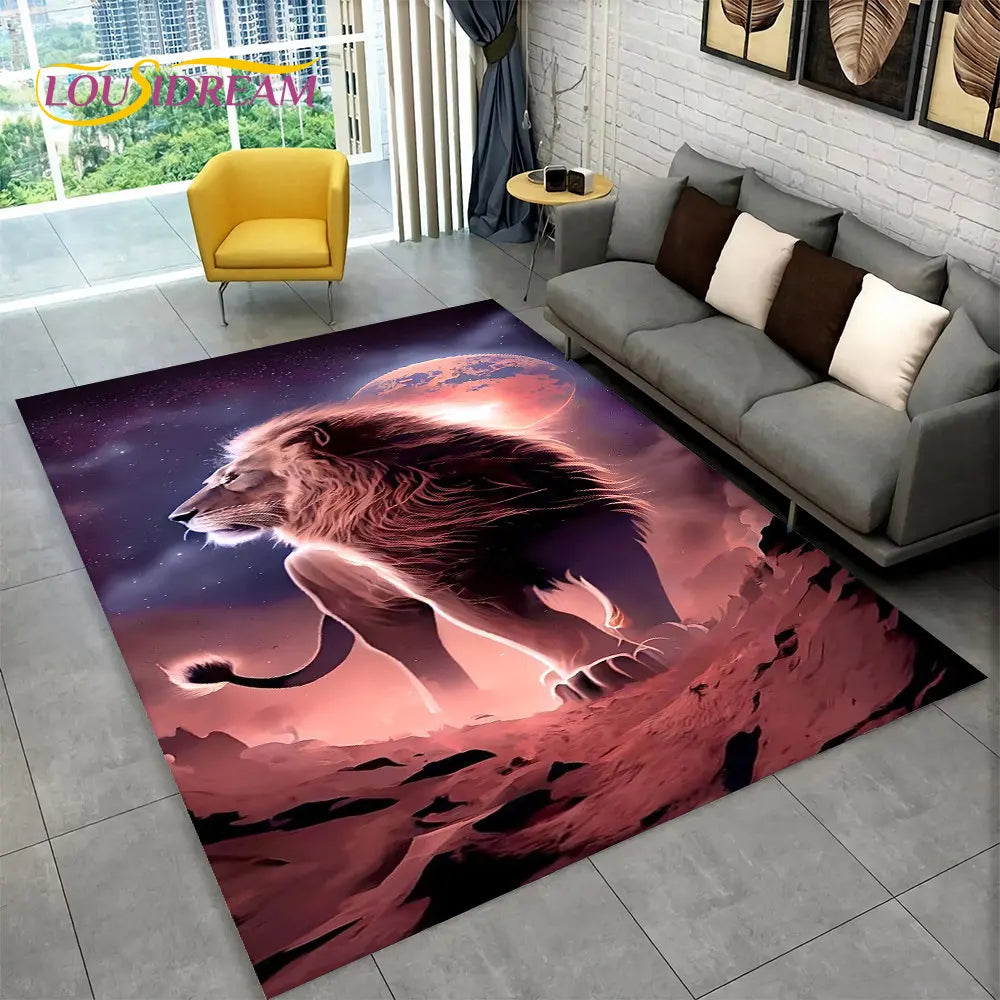 Tapis De Chambre - Dream Lion Animal 3D