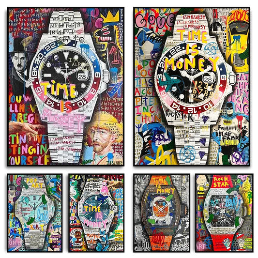 Affiche Montre De Luxe Pop Art