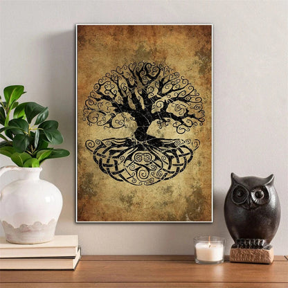 Tableau Yggdrasil : L'Arbre Cosmique de la Mythologie Nordique" Canvanation