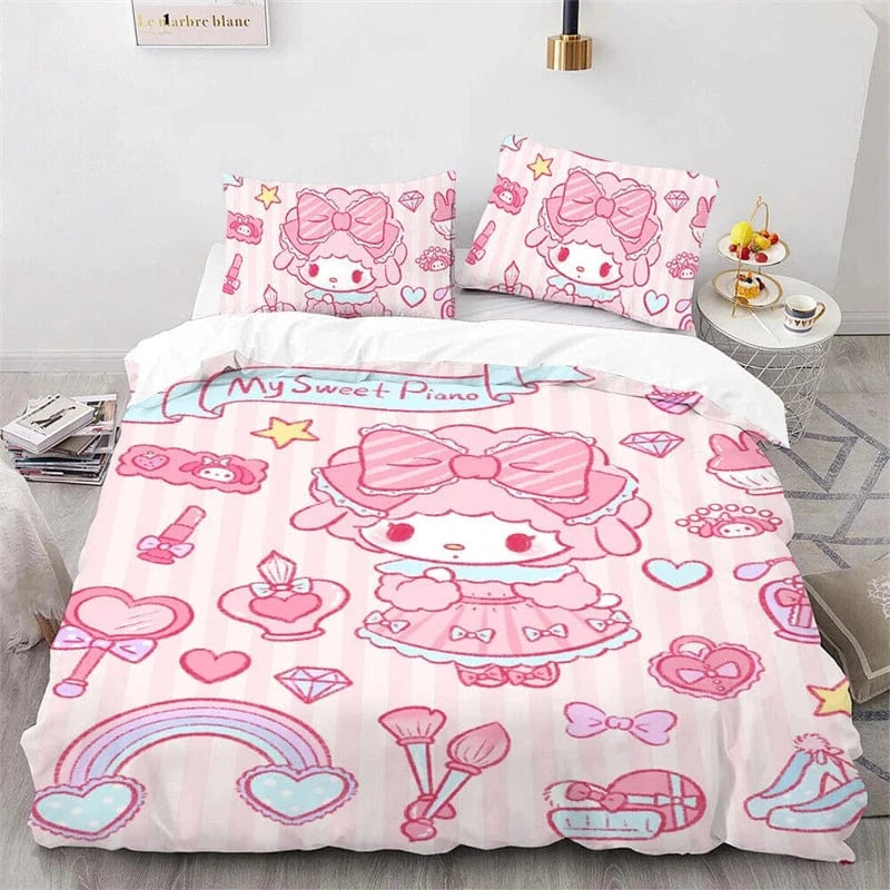 Canvanation T / US 203x228cm 3PCS Housse De Couette - Kawai Hello Kitty