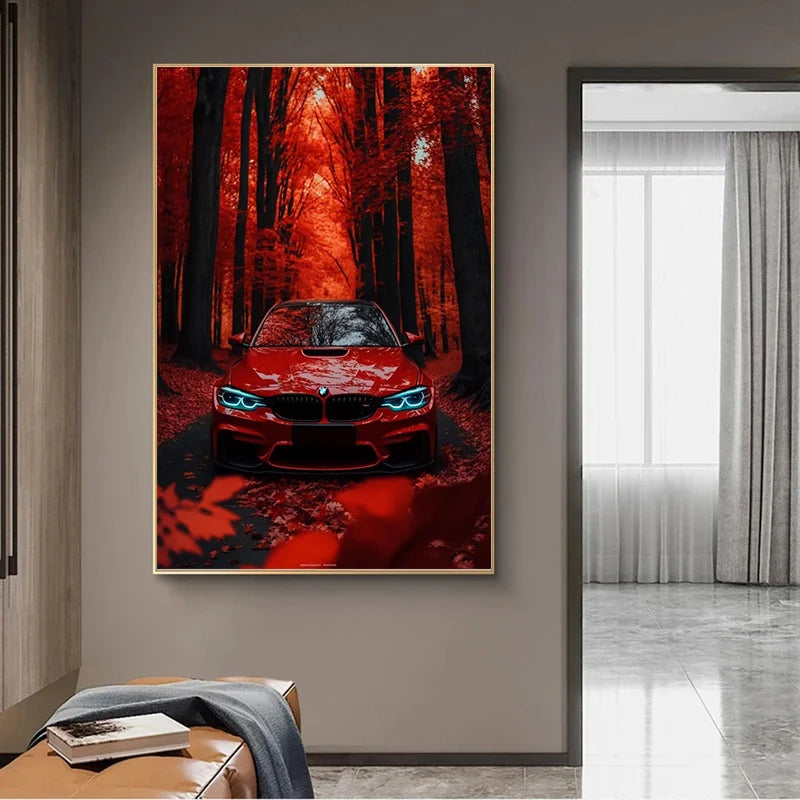 Affiche Voiture BMW Rouge