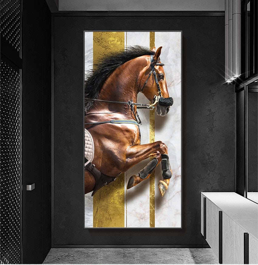 Tableau Cheval Peint Luxe Marron - Canvanation