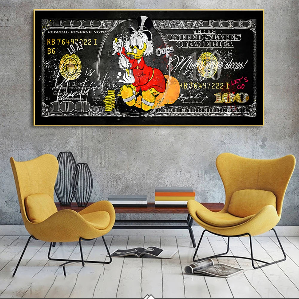 Affiche Picsou Billet De Banque Pop Art