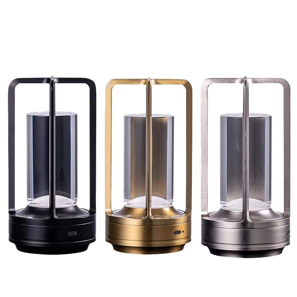 Canvanation Lampe de Chevet LED Cristal Moderne – Tactile, Rechargeable