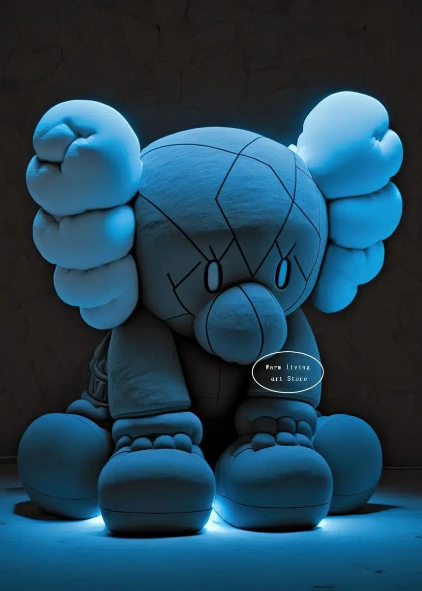 Poster Ours Kaws Bleu