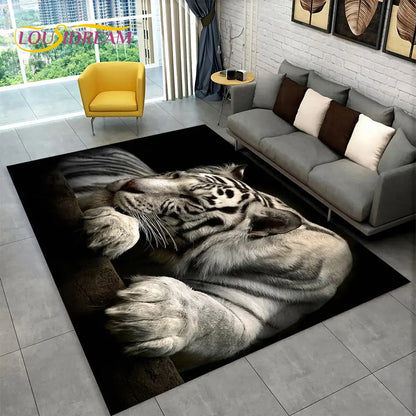 Tapis De Chambre - 3D Tigre Leopard Cheetah