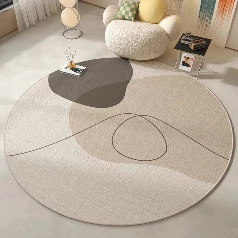 Canvanation SJR 5 / 80X80CM Tapis De Salon Rond - Style Bohème En Velours Cristal Super Doux