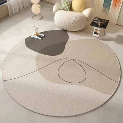 Canvanation SJR 5 / 80X80CM Tapis De Salon Rond - Style Bohème En Velours Cristal Super Doux