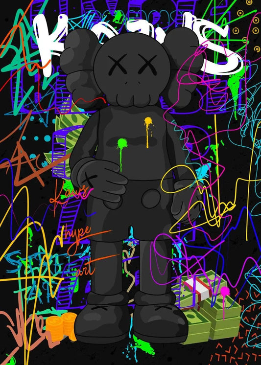 Poster Kaws Noir Graffiti