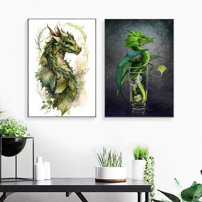 Affiche Japonais Sakura Fleurs Forêt Dragon