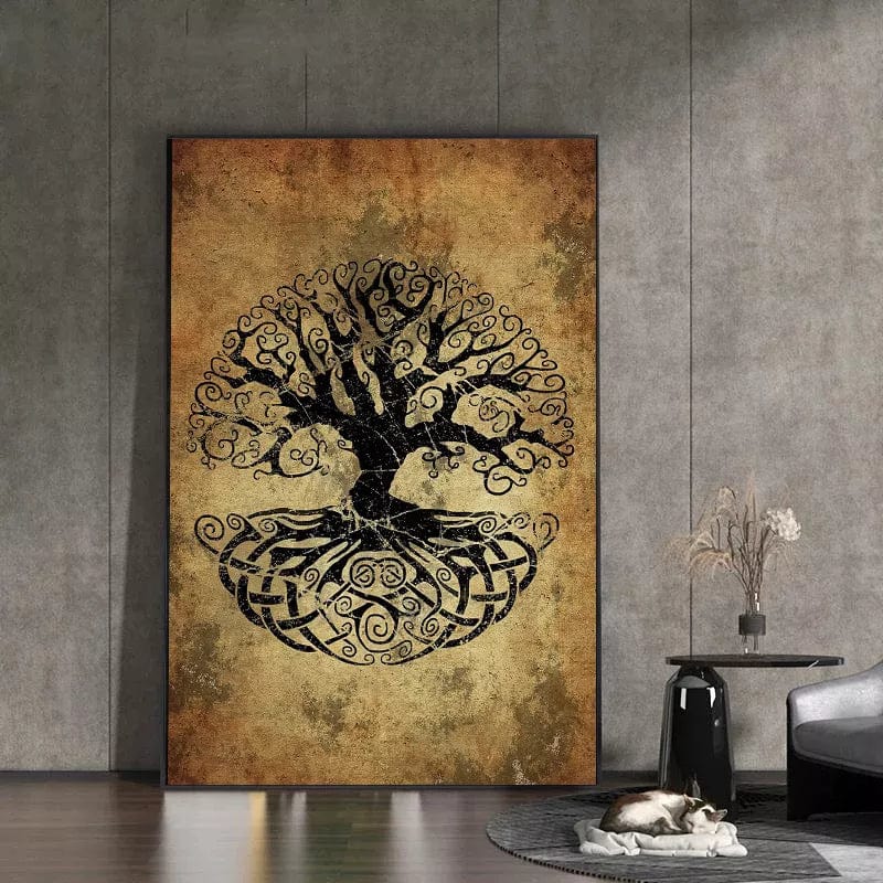 Tableau Yggdrasil : L'Arbre Cosmique de la Mythologie Nordique" Canvanation