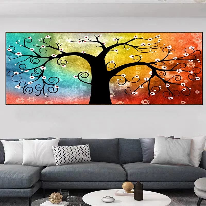 Poster Arbre De Vie Symphonie de Feuilles Rouge