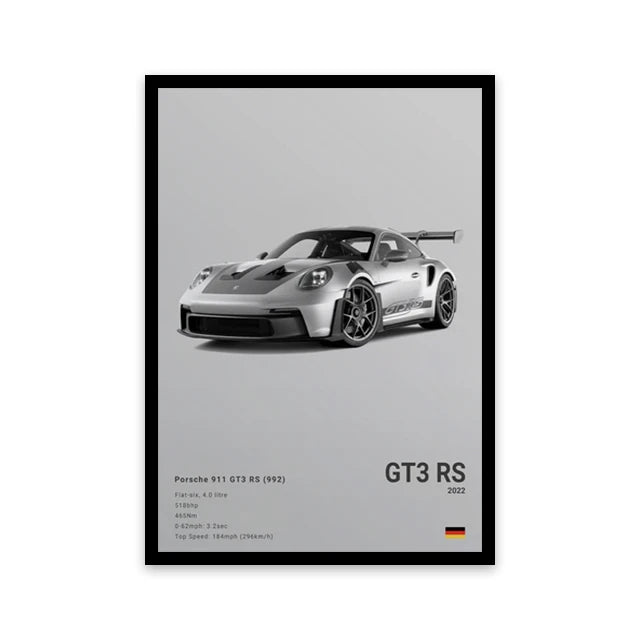 Affiche Voiture Sportif  R8 RS3 M3 M5