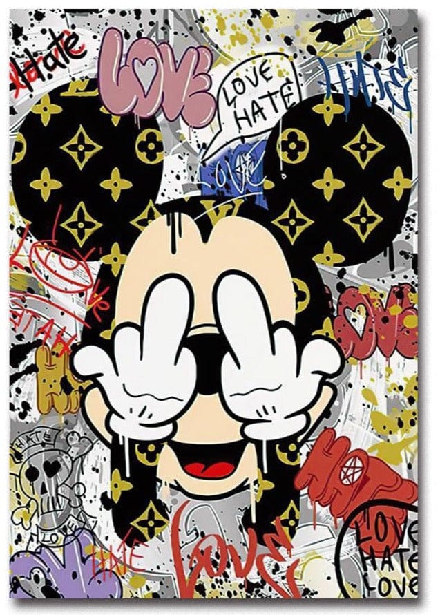 Tableau Marque De Luxe Mickey Graffiti LV - Canvanation