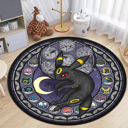 Canvanation Gris / 100cm diametre Tapis De Chambre - Pokémon