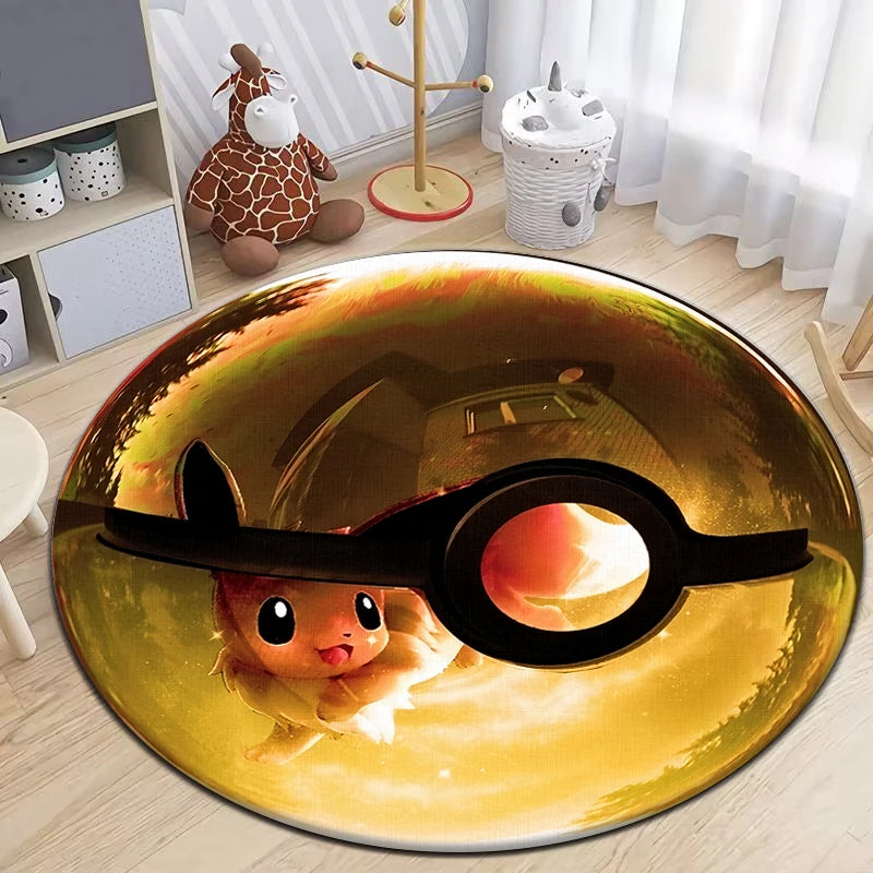 Tapis De Chambre Rond - Pokemon Pikachu