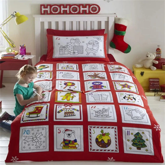 Canvanation A / EU 220x230cm 3PCS Housse De Couette - Merry Christmas Noel Rênes