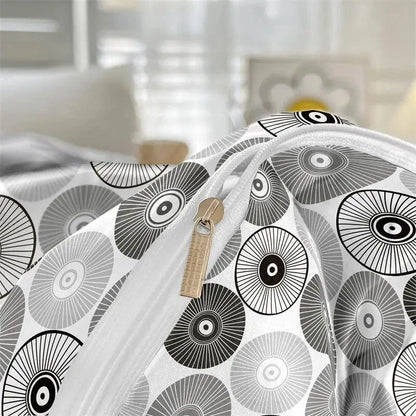 Canvanation Housse De Couette - Gris Et Blanc