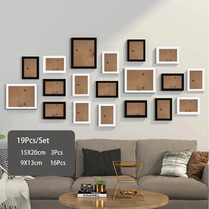 Canvanation Blanc Noir 1 / Imitation Ensemble de Cadres Photo en Aluminium 14/19 Pcs