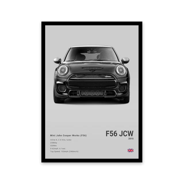 Affiche Voiture Sportif  R8 RS3 M3 M5