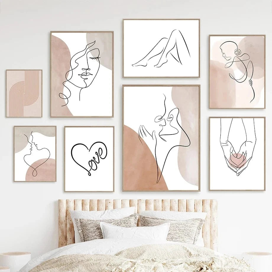 Canvanation Affiche Abstrait Couple Dessin