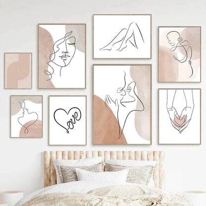 Canvanation Affiche Abstrait Couple Dessin