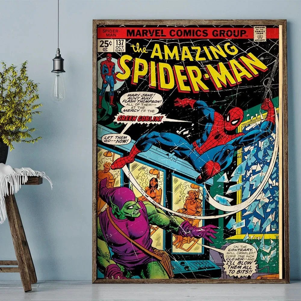 Affiche Vintage Comics Superhero Marvel Spiderman