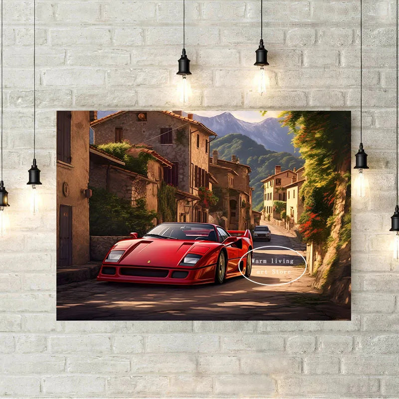 Affiche Voiture De Sport Rouge Ferraris