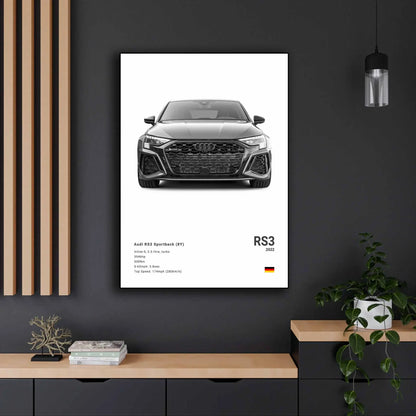 Affiche Voiture Allemande Rs3 R8 C8 GTR SUV