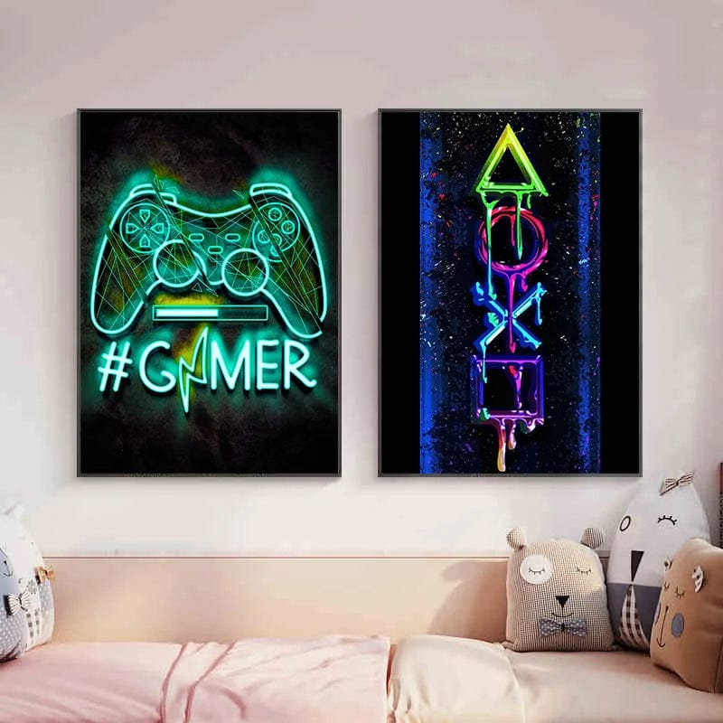 Affiche Chambre Cyberpunk Neon Effet Gaming