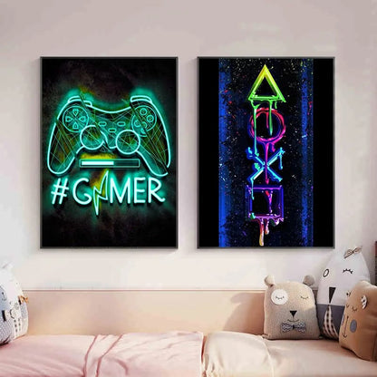 Affiche Chambre Cyberpunk Neon Effet Gaming