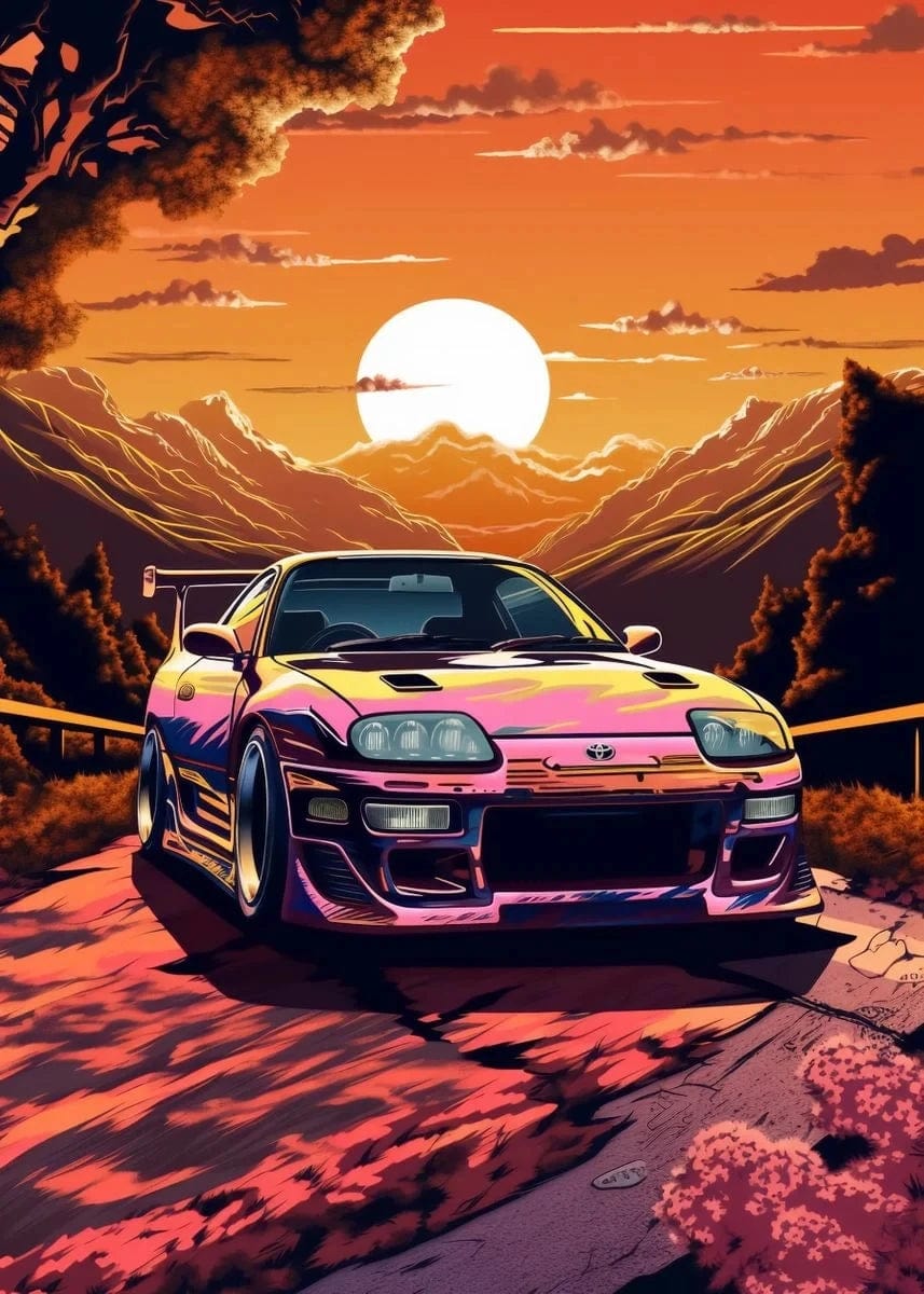 Canvanation 3 / 50x70cm Affiche Voiture Japonais 80s Retro