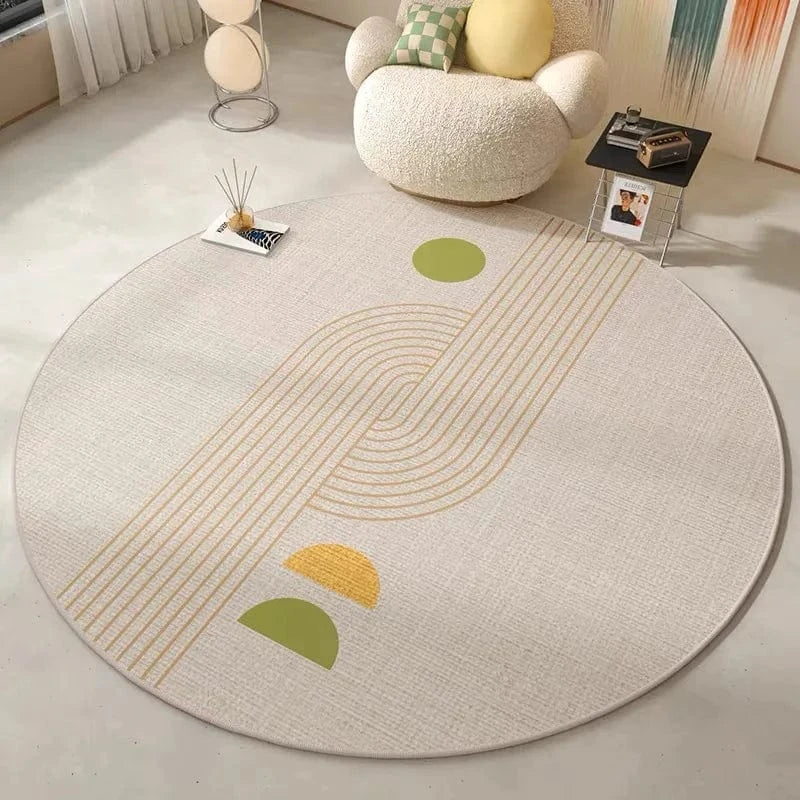 Canvanation SJR 6 / 120X120CM Tapis De Salon Rond - Style Bohème En Velours Cristal Super Doux