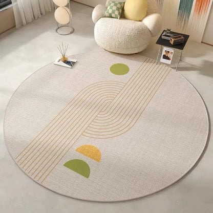 Canvanation SJR 6 / 120X120CM Tapis De Salon Rond - Style Bohème En Velours Cristal Super Doux