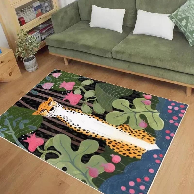 Canvanation Tapis De Chambre - Animaux De La Jungle Abstrait